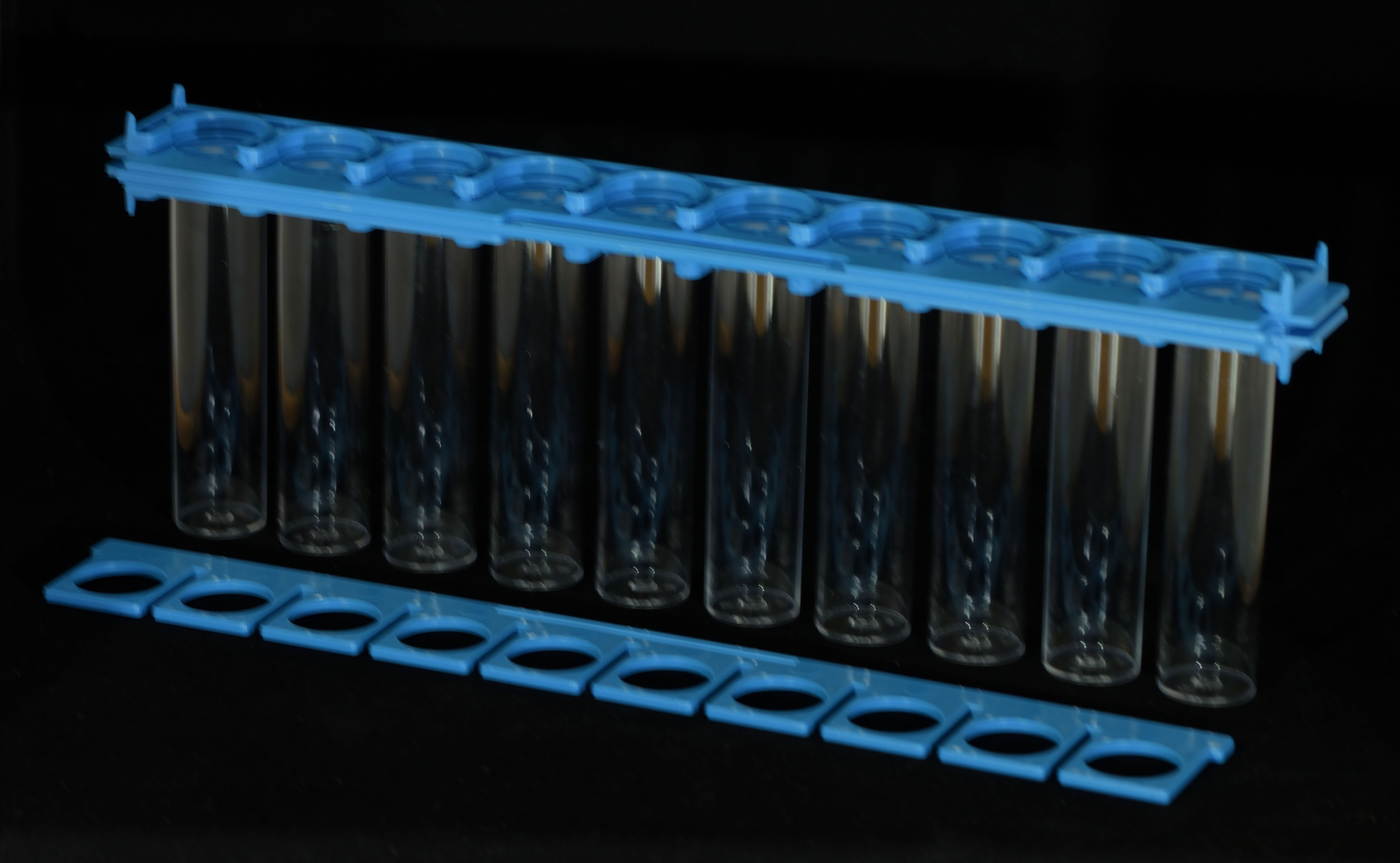 Drosoflipper with ten Drosophila vials mounted